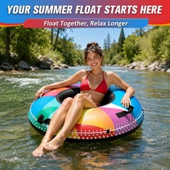 River Tube, 48» Heavy Duty Rubber River Float Tube with Commercial Grade Inn…