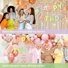 Happy Birthday Banner – 9Ft Pre-Strung Happy Birthday Sign for Women, Men, Girls