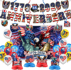 USA 250Th Party Decorations Set – 1776-2026 Semiquincentennial Patriotic Decorat