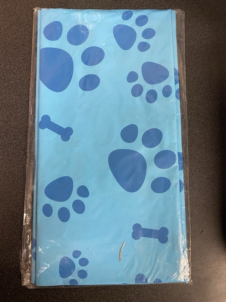 Pet Paw Bone Table Cloth 3 Pack Light Blue & Blue Party Supply New