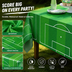 Soccer Party Decorations – 2 PCS Soccer Tablecloth | 2026 World Soccer Cup Merch