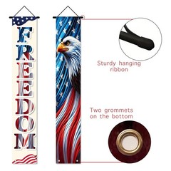 Door Covers Banner U.S. Independence Day 71×12 Inches 2Pcs Polyester God Bless A