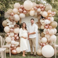 Blush Beige Gold Balloon Arch Kit Double White Sand Nude Balloon Garland Neut…
