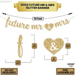 Gold Glitter Future Mr & Mrs Banner – 10 Feet, Pre-Strung | Future Mr and Mrs…