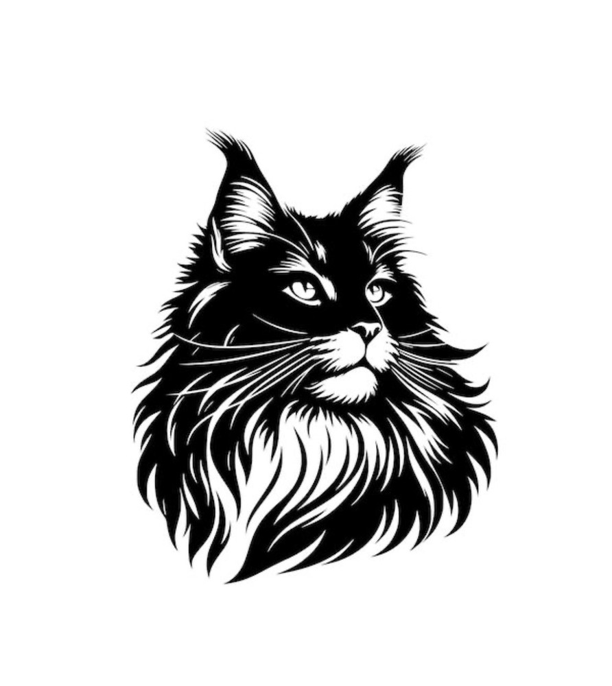 5” Maine coon CAT Halloween Vinyl Decal Sticker Window Wall Decoration Kids
