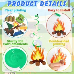 25Pcs Camping Party Decorations, Camping Party Decorations with Camping Happy…