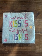 11 PC Mermaid Party Supplies, New (Tablecloths, Balloons, Napkins, Headbands)