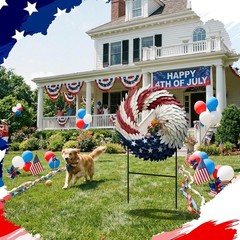 Vibrant Red White Blue Eagle Yard Sign – Perfect for Independence Day Decor