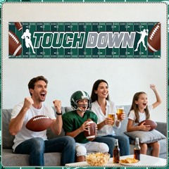 Large Football Game Day Banner Decoration, Red and Yellow Touchdown Banner fo…