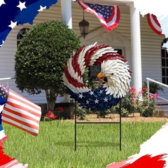 Vibrant Red White Blue Eagle Yard Sign – Perfect for Independence Day Decor