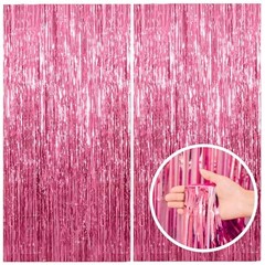 2 Pack Backdrop Party Decorations Tinsel 39.4″w X 78.7″l (Pack of 2) Pink