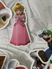 Mario Bros Party Decoration Paper Theme Princess Peach Mario Luigi Wall 19 Piece