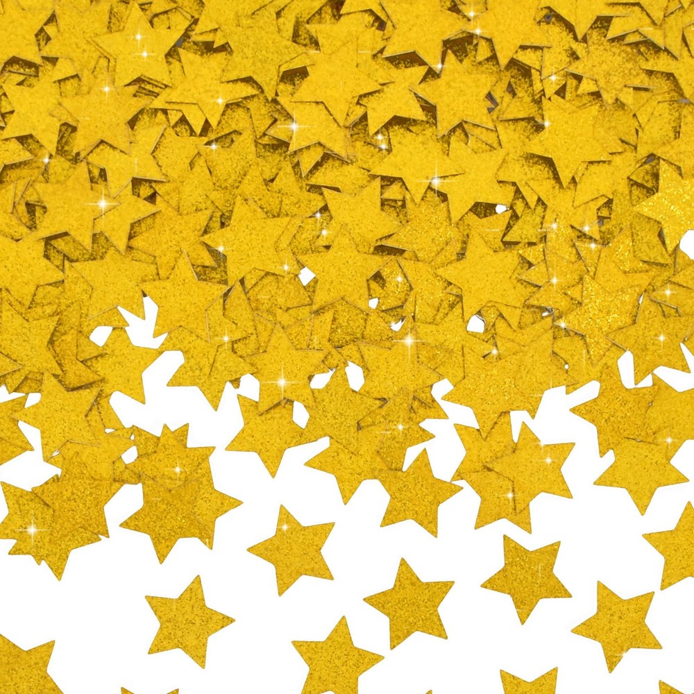 300Pcs Glitter Gold Stars Confetti，Shiny Paper Table Confetti for Birthday Ha…