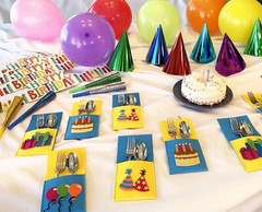 Birthday Table Decor Silverware Holders 8 Pack, Fun and Colorful Party Decora…