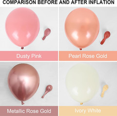 Dusty Pink Boho Blush Balloons, Metallic Rose Gold Retro Pink Ivory White Balloo
