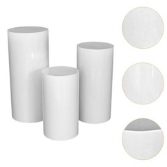 3x Cylinder Pedestal Display Pedestals Cake Stand Versatile Cylinder Plinth