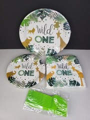 Wild One Animal Theme Party Supplies For 10 Guest New