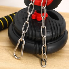 1Pcs Dual Grip Tricep Chain Extension for Cable Machines Silver Heavy Duty Iron