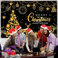 Extra Large Merry Christmas and Happy New Year Banner 72″ x 48″ New Year Backdro