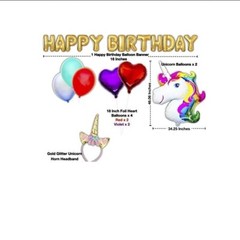 Unicorn Party Supplies Balloons Banners Photo Props Headband Cupcake Wrappers