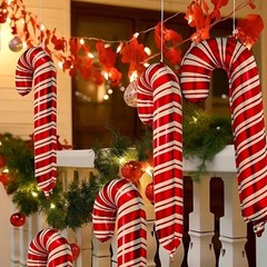 Christmas Candy Cane Foil Balloons Party Holiday New Year Xmas Tree Decorations
