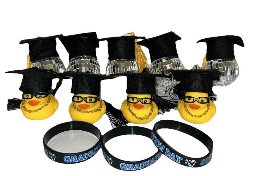 Graduation Ducks Disco Balls Bracelets Misc Lot Of Items Party Favors Gifts NEW