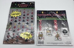 Casino Night Party Decorations Playing Card Dangling Cutouts, 6 Strings Suits.