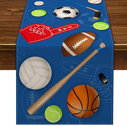 All Star Sport Ball Table Runner for Sports Themed Birthday Party Decorations