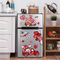 Valentines Day Decor Window Clings Set, 8 Sheets Large Cute Gnome Heart Truck Sh