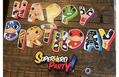 Superhero Party Supplies Happy Birthday Party Banner Decorations for Kid