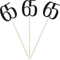 Blue Glitter 65th Birthday Centerpiece Sticks 12 Pack Number 65 Table Party