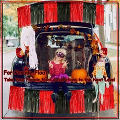4 Pack 10 Feet Black Red Parade Floats Foil Fringe Garland Metallic Tinsel St…