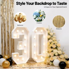 30th Birthday Party Decoration, Light Up Numbers for Birthd, 30 Light Up Numbers