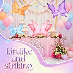 4 Pcs Giant 3D Crepe Hanging Butterflies, 19.7″ & 11.81″ Butterfly Decor,4728
