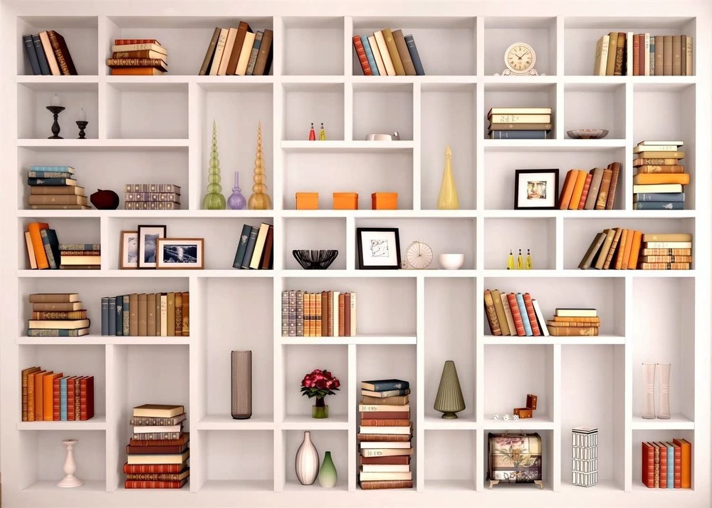 Bookshelf Backdrop Wall Photo Background Study office Decoration Banner Supplies