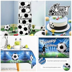 Soccer Party Decorations, All-in-1 Supplies Pack, Includes Plates and Napkins…