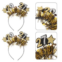 4Pcs Reusable 2027 New Year Headbands Party Tiara Headpieces with Star Design