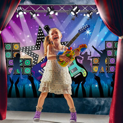 Karaoke Rock and Roll Party Backdrop 72.8×43.3in Rock Star Music Banner Decor XL