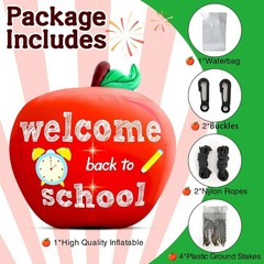 Cute Apple Inflatable Decoration: 4.9FT – Bright LED & Waterproof for Classrooms