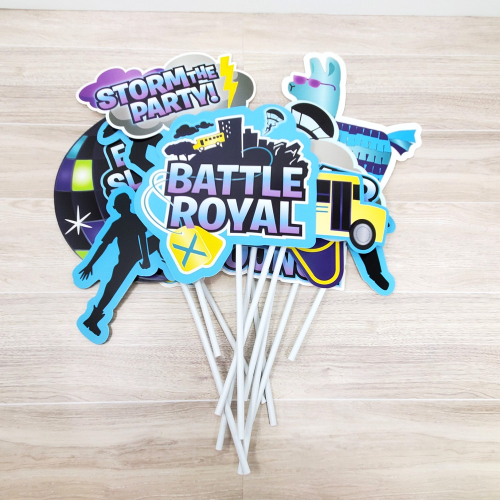 Battle Royal Cutouts Photo Props Amscan Gamer Birthday Party Decorations 12 pcs