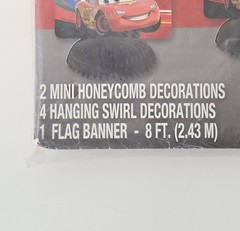 Disney Cars Party Decoration Kit 7 Pcs Mini Honeycombs Flag Banner 8′ Pixar