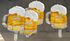 Set Of 4 Beer Cup Balloons Beer Mug Cheers Foil Balloons Fit For Summer Party