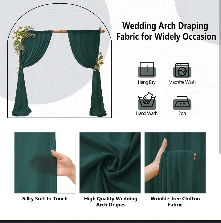 2 Dark Green Backdrop Curtains. 105