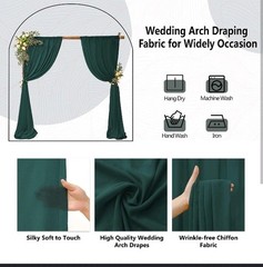 2 Dark Green Backdrop Curtains. 105
