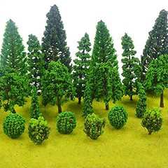 25pcs Mixed Miniature Model Trees for Train Layouts Diorama Decoration