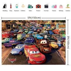 Cars McQueen Party Supplies Backdrop Banner Poster Vinyl Birthday Gift for Kids