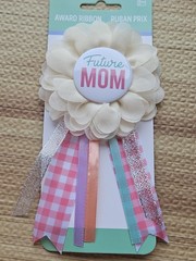 Pastel Color Future Mom Award Ribbon For Baby Showers