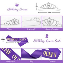 Purple Birthday Decorations for Women, Pastel Pink and Purple Balloons Foil T…