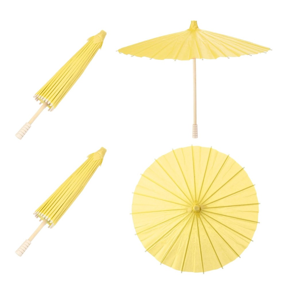 DIY 12″ Yellow Paper Umbrellas for Weddings, Parties, Crafts 2 Pack