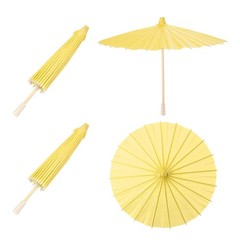 DIY 12″ Yellow Paper Umbrellas for Weddings, Parties, Crafts 2 Pack